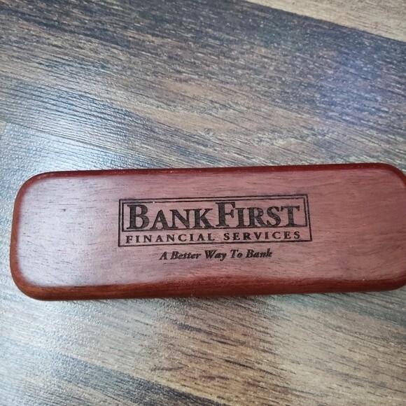 Vintage Wooden First Bank Pen with case - Picture 2 of 7